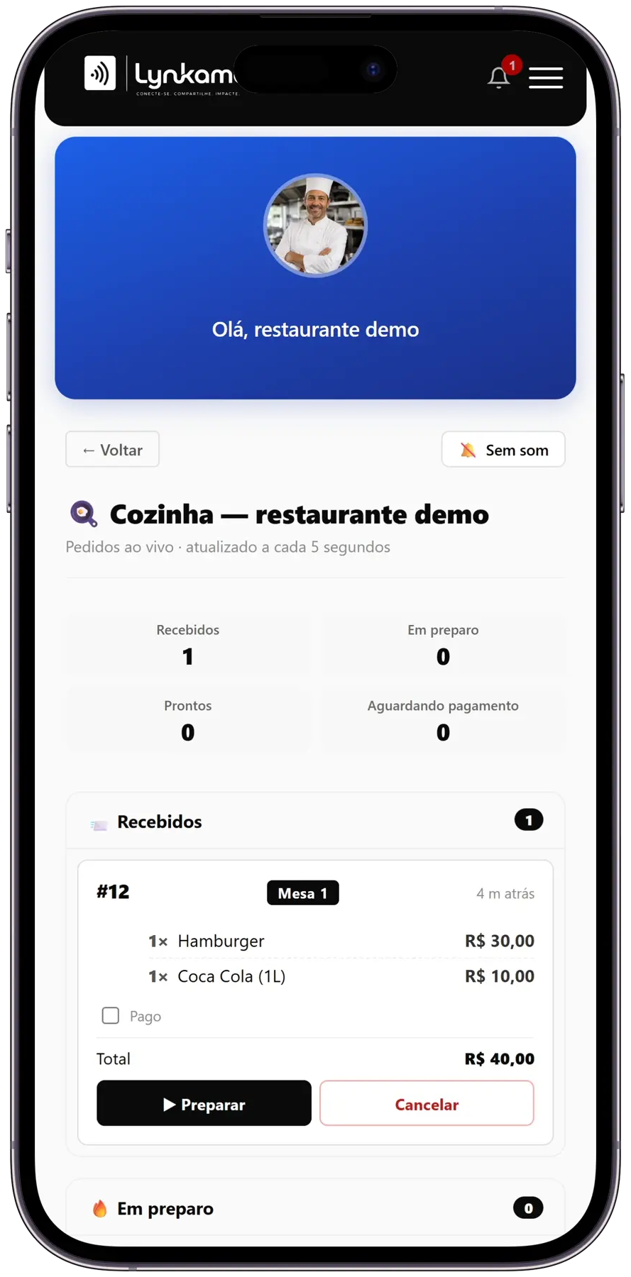 Real-time kitchen