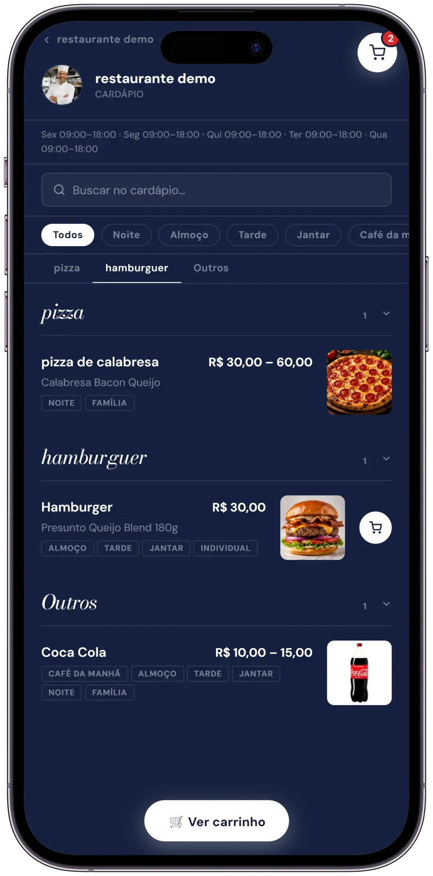 Digital menu, QR right on the table